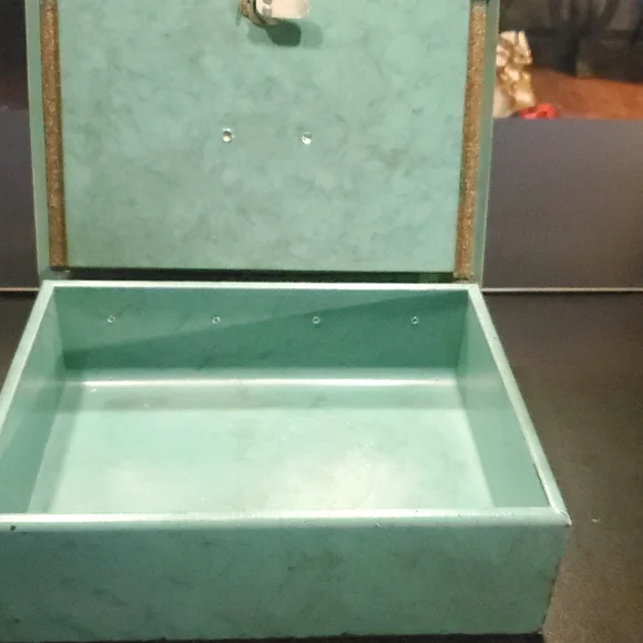 Vintage Sears Roebuck and Co. Security Box Teal with Lock and Key